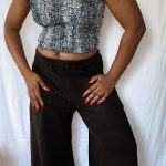 crochet denim top